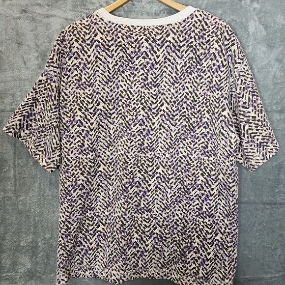 Middlebrook Park Herringbone Top Sz Lg polyester cotton Singapore 1/2 button up - Picture 6 of 8